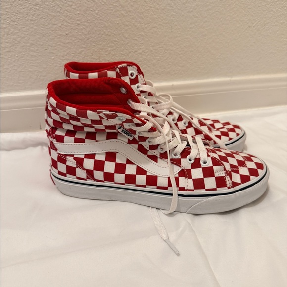 Vans Red Checkered High-Top Sneakers - Picture 3 of 6